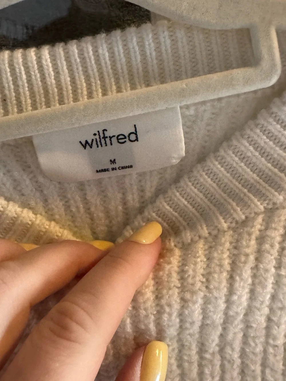 🖤 Wilfred Wool Blend Striped Cropped Sweater — Tagged M (Fits XS/S) - Picture 4 of 5